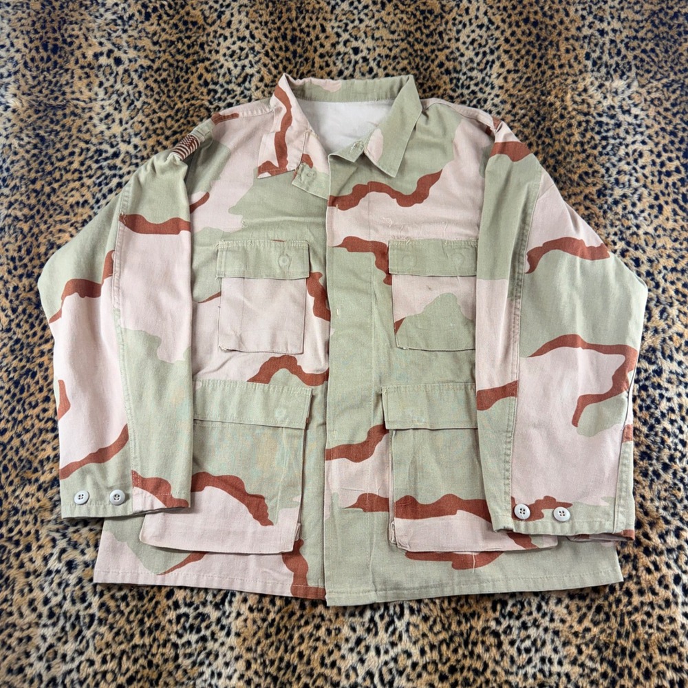 Vintage Style Desert Camo Combat Coat Military Field Jacket Tan Brown 1372